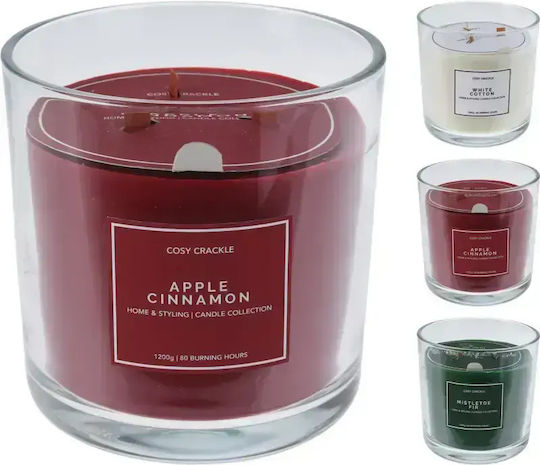 Lumânare Aromatică 1.200g Fitil Din Lemn Borcan De Sticlă Mistletoe Fir