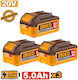 Ingco Set 2 Lithium Werkzeugbatterien 20V mit Batteriekapazität 5Ah