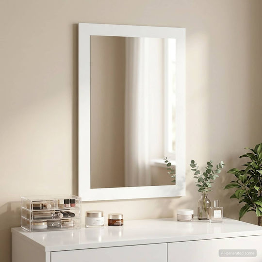 vidaXL Wandspiegel mit Weißem Glasrahmen 77x43cm
