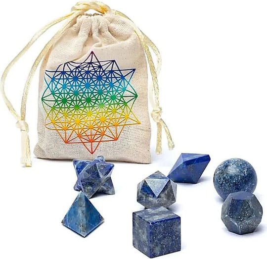 Sacred Geometry Set Semi-Precious Stones Lapis Lazuli 7 Pieces