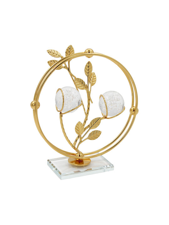 Decorative Metallic Tabletop 16x6x18 Cm Gold Glass Balls Keskor 83015