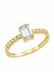 Ioannis Kosmima Single Stone Ring From 9K Gold With Zircon