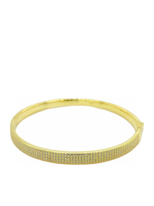 Mertzios.gr Women's Silver Handcuff Bracelet with Zircon