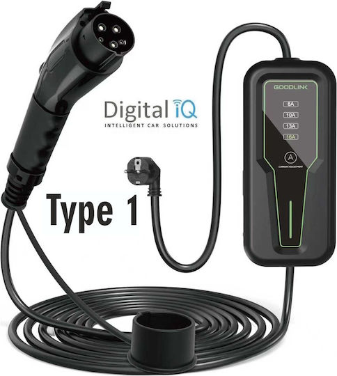Digital IQ Φορητός Μονοφασικός Φορτιστής 3.5kW με Ενσωματωμένο Καλώδιο Type 2 (DIQ EV PRL 21635 US)