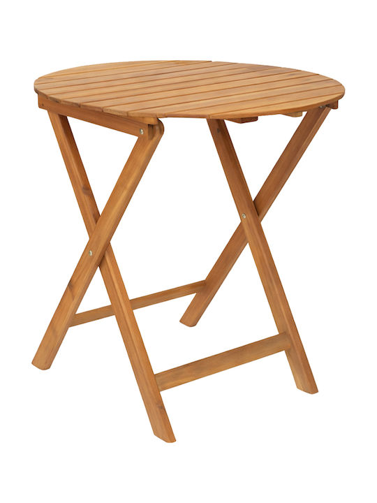 Wooden Table for Small Outdoor Spaces Foldable Truyen Natural 60x60x74cm