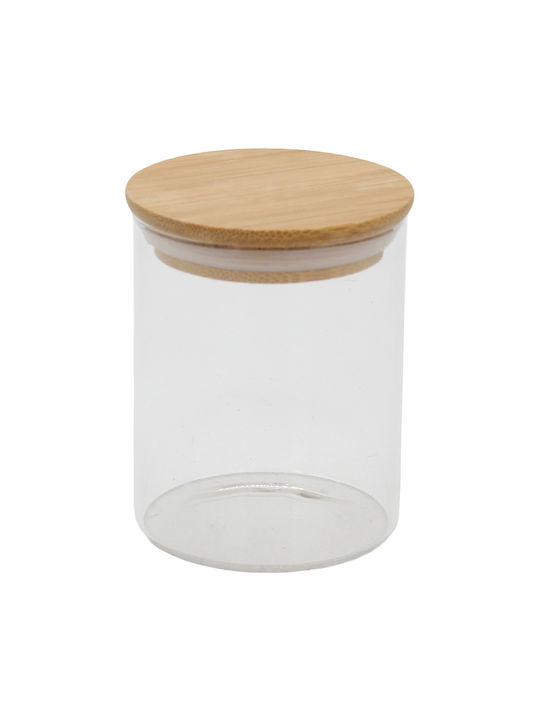 Glass Storage Jar 200 Ml Φ6,5x8,5 Cm Wooden Lid Keskor 62576