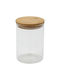 Стъклен Съд За Съхранение 500 Ml Φ8,5х12,5 См Дървен Капак Keskor 62574