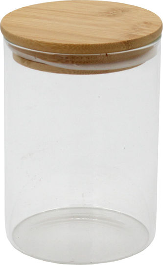 Βάζο Αποθήκευσης Γυάλινο 500 Ml Φ8,5χ12,5 Εκ Ξύλινο Καπάκι Keskor 62574