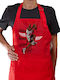 Jordan Red Kitchen Apron with Pockets Adults