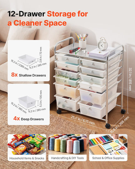 Vevor Metallic Grey Kitchen Trolley