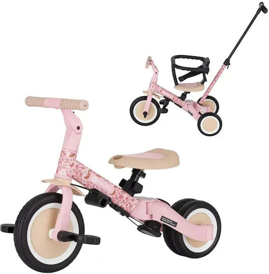 Petite & Mars Turbo Tricicletă pentru copii cu mâner pentru părinți 5 în 1 pentru 1.5+ Ani Roz 613359
