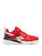 Rush Runner 6.0 Elastic Lace Kids Sports Shoes Running With Hoop & Loop Closure Red