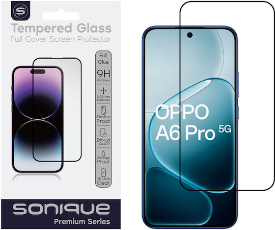 Hardy Glass Sonique Premium Series HD Full Cover 9H Oppo Oppo A6 Pro 5G Черен