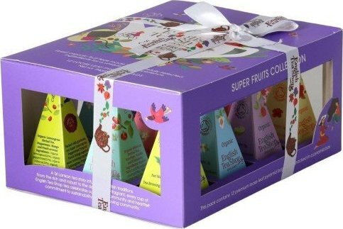 English Tea Shop Organic Tea Collection Super Fruits 6 Flavors 12 Pyramid Bags 12 X 2g