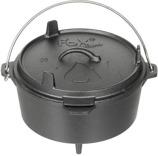 Cast Iron Pot Fox Outdoor Dutch Oven Black