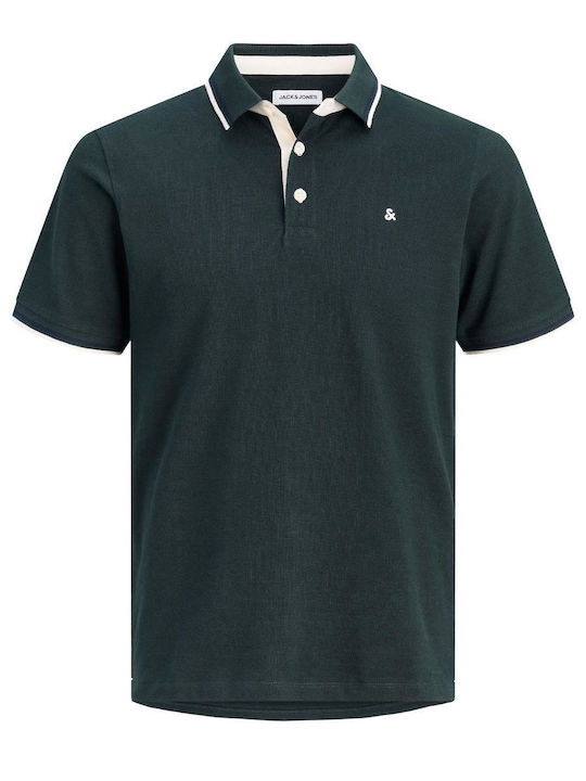 Jack & Jones Polo Μπλούζα Κοντομάνικη Πράσινη