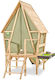 Exit Toys Wooden Kids Playhouse with Slide & Kitchen Green