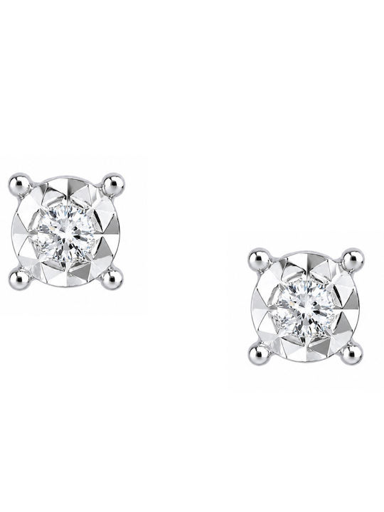 Ohrringe aus Weißgold 14K mit Diamant