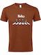 T-shirt Unisex " Hobbits On Abbey Road Lotr " Terracotta