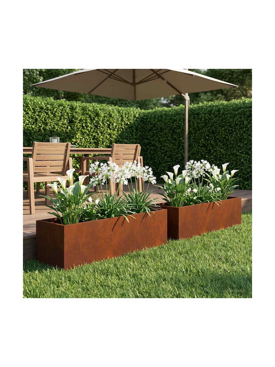 vidaXL Set of 2 Rusty Metallic Flower Pots