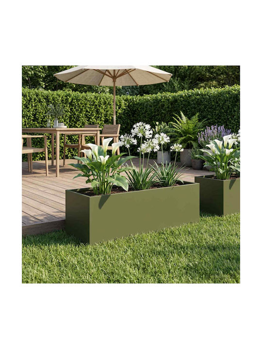 vidaXL Metallischer Pflanzgefäß Lime 40x20x20cm