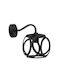 Heronia Wall Lamp with E27 Bulb Base Black 21x13x21cm