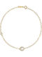 Women's Rosette Bracelet in 14K Gold with Zircon