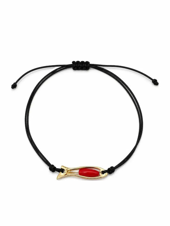 Bratari Argintiu Handmade Pentru Femei Galben Placat Cu Aur Coral & Peste Silverline 0230996009/Galben Rosu Coral Macrame Negru Handmade Peste Argintiu 0230996009