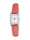 Q&Q Men's Battery Watch with Pink Leather Strap