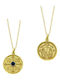 Polytimo Konstantin Halskette Talisman Auge aus Vergoldetem Silber Blau