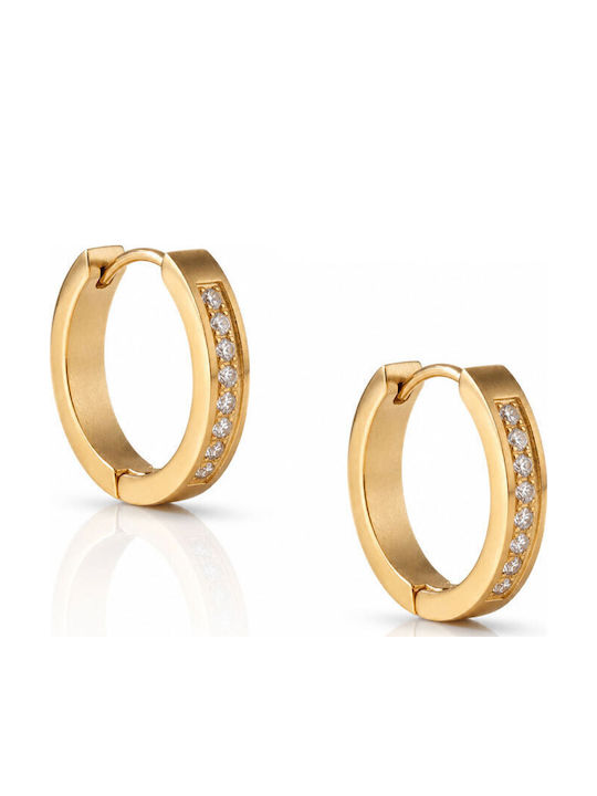 Touch Earrings Gold Plated Steel Hoops 38 255 Gold