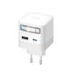 Cuktech Cuktech GaN Handyladegerät mit USB-A Ausgangsanschlüssern und USB-C Ausgangsanschlüssern und Kabel USB-C 67W Weiß (AD653W)