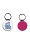 Leather Round Keychain Kpop Demon Hunters Glitter Fuchsia