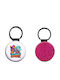 Leather Round Keychain Kpop Demon Hunters Glitter Fuchsia