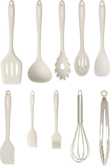 SteweHome Silicone Cooking Utensil Set 10 Pieces White