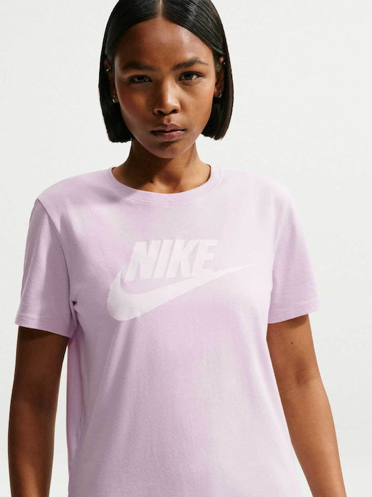 Nike Дамска Блуза Памучна Къс Ръкав Purple