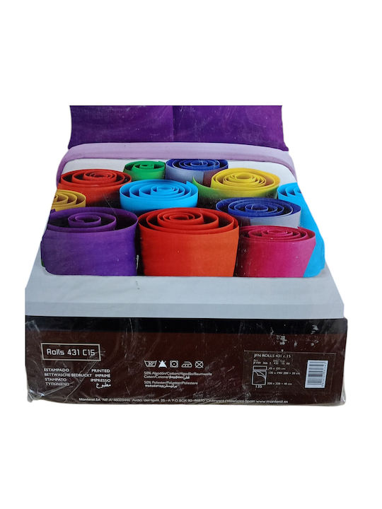 Manterol Casa Duvet Cover Set 220x220cm Double With 2 Pillowcases Jfn Rolls 431 Multicolour