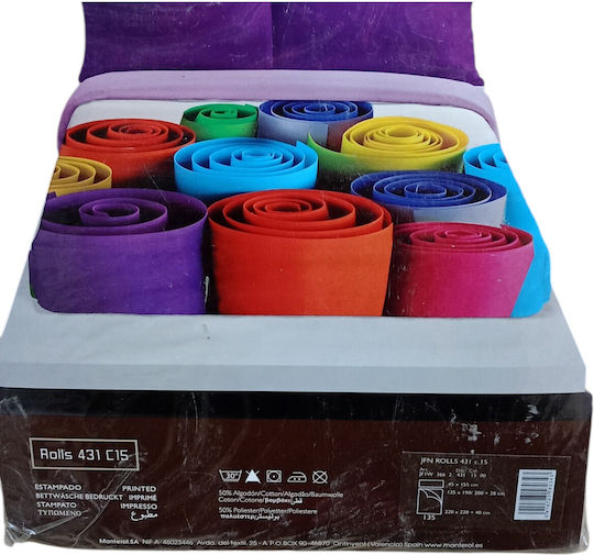 Manterol Casa Super Double Set 220x220cm Jfn Rolls 431 Multicolour Duvet Covers