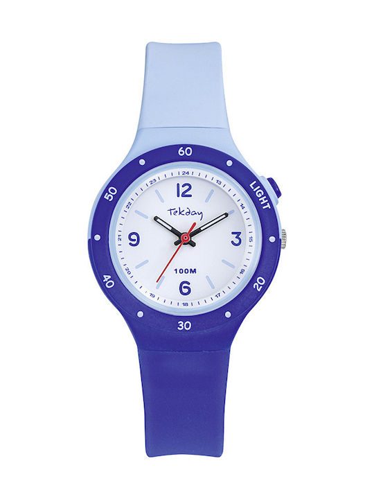 Tekday Ceas Analogic Pentru Copii 33mm Albastru Cu Curea Din Cauciuc