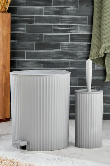 SteweHome SteweHome Kunststoff Satz Badezimmereimer und Korb 8lt Grau