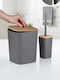 SteweHome Plastic Bathroom Brush and Bin Set Black