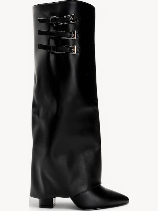 Black Boots Triple Decorative Buckle