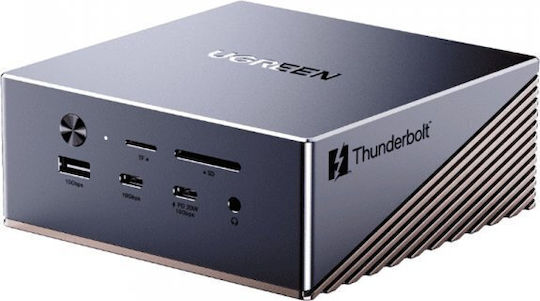 Ugreen Revodok Maxidok Thunderbolt 5 Docking Station με DisplayPort 4K PD Ethernet και σύνδεση 2 Οθονών Γκρι