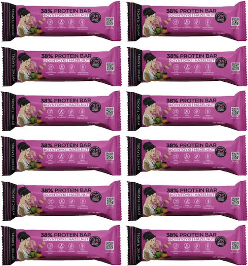 Mythic Flavors Protein Bars with 38% Protein & Hazelnut & Honey Flavour 12x65gr