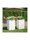vidaXL Set 2 Metallische Pflanzgefäße Weiß 30x50cm