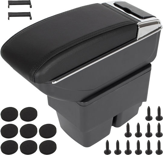 Ford Fiesta Vi Mk7 08-17 Auto-Armlehnenkonsole Schwarz Eco-Leder + Installationsset