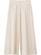Women's High Rise Zip Culottes with Elastic Beige