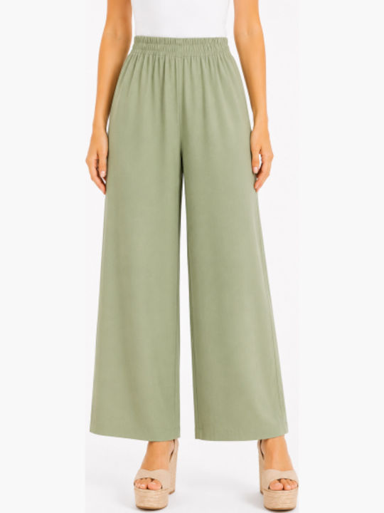 Women's Zip Culottes with Rubber Band in Regular Fit Veraman SH-41455-26TR-VER