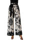 Women's Pantaloons with Rubber Band in Loose Fit Ecru