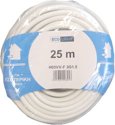Ecolight H05vv-f Netzkabel 3x1.5mm² Weiß 25 Meter Ecolight H05vv-f Netzkabel 3x1.5mm² Weiß 25 Meter